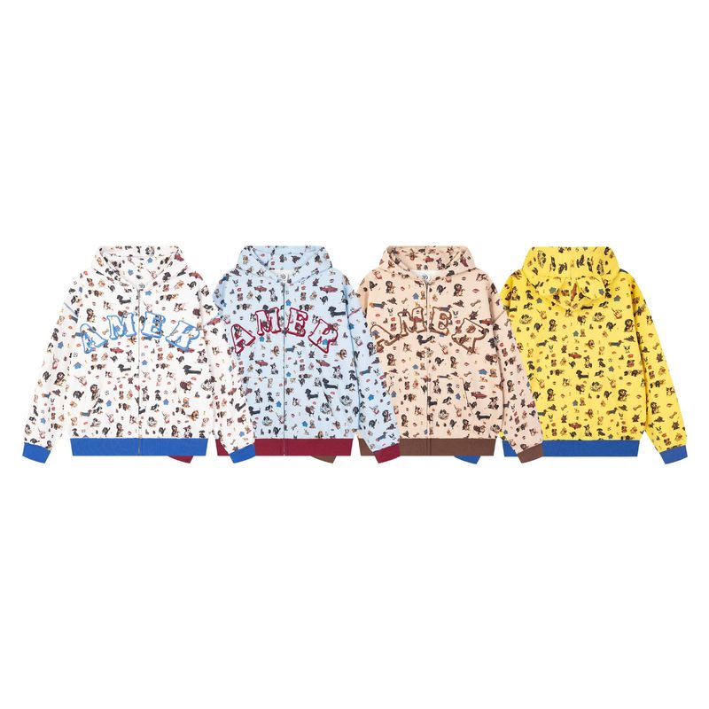 Felpa con cappuccio stile americano vintage con stampa completa retrò da uomo con stampa di cani giocosi - Pullover casual unisex per uomo e donna_voghion.com