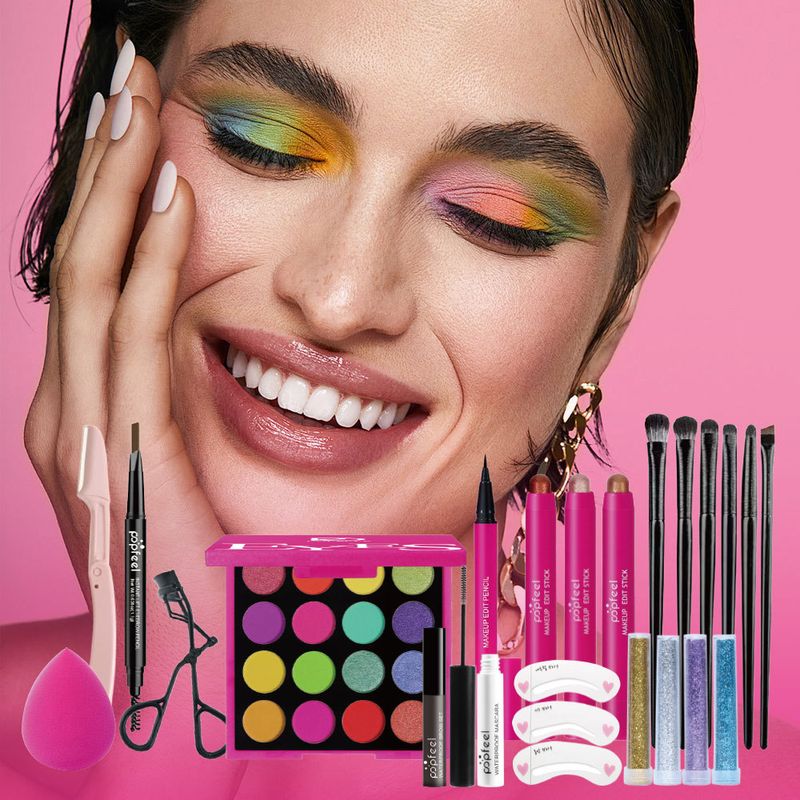 Make-up-Sets 40 Farben Lidschatten-Palette Mascara Lidschattenpinsel Eyeliner Augenbrauenstift Kombinationsset für Anfänger_voghion.com