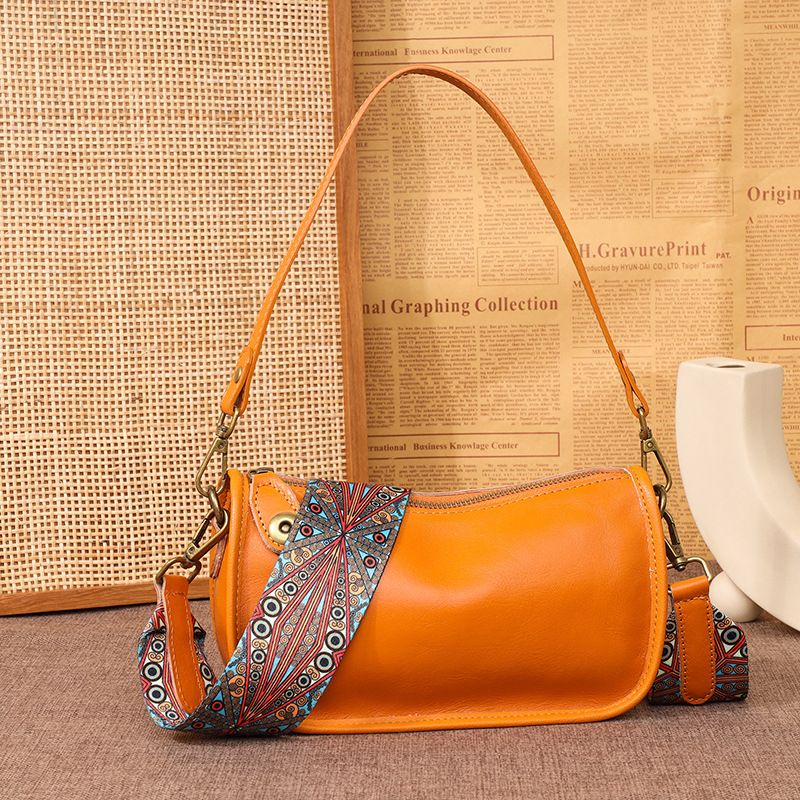 2022 Nuova borsa a tracolla singola in vera pelle da donna, versatile, alla moda, con strato superiore ascellare in pelle bovina conciata al vegetale e linfa d'albero_voghion.com