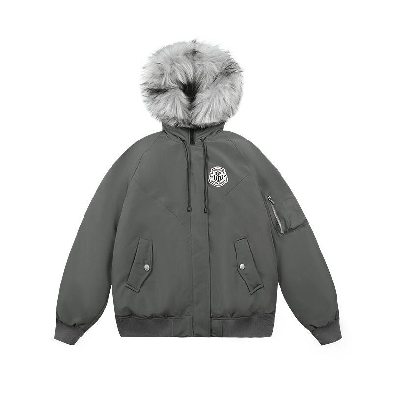 „Retro-Puffermantel mit Kunstpelzbesatz – Übergroße Winterjacke (Creme/Marineblau/Oliv, S-XL, Baumwollfüllung, Promi-inspirierte Streetwear)“_voghion.com