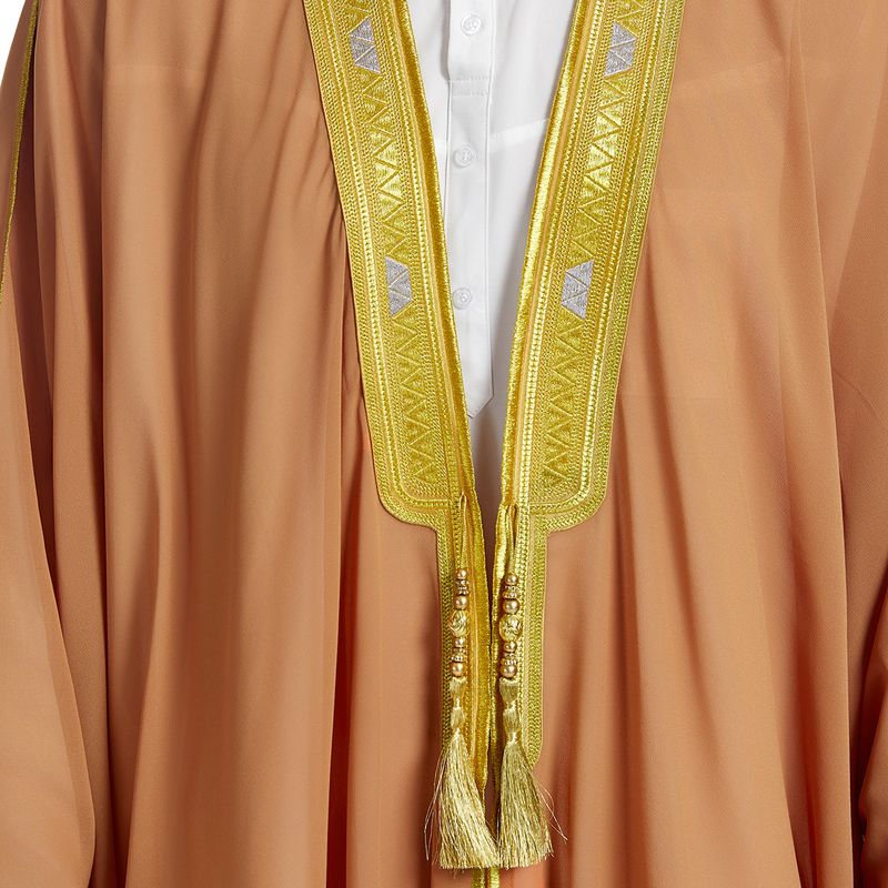 Férfi ruházat Férfi köntös Férfi hímzett hosszú ujjú medál Arany gyöngyös sifon felsőrész_voghion.com
