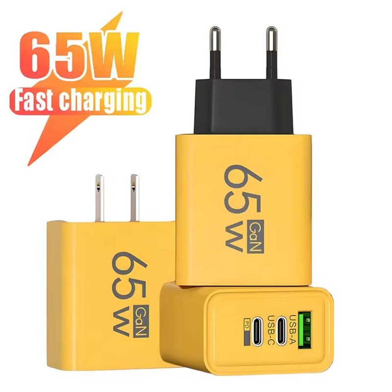 Chargeur USB type-C PD3.0 à charge rapide GaN 65 W, adaptateur secteur pour téléphone_voghion.com