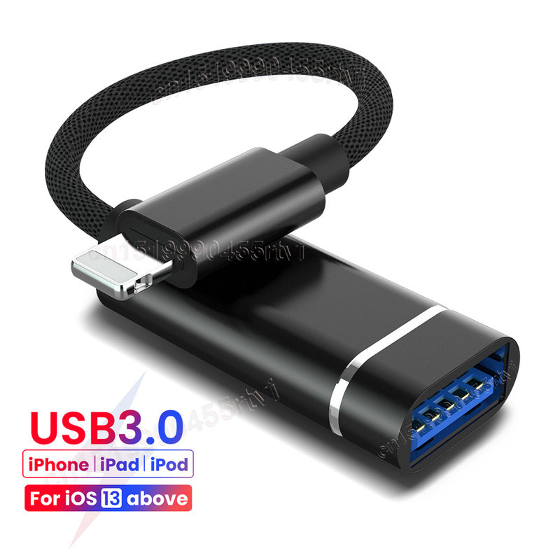 auf USB 8-Pin 3.0 OTG-Adapterkabel für iPhone 13 12 11 Pro Max Xs XR 7 8 Plus iPad für iOS 13 oben für Mauskamera_voghion.com