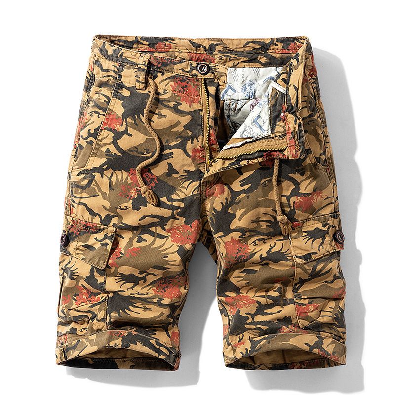 Prodotti Premium 2025 Pantaloncini estivi casual da uomo in puro cotone, mimetici, multi tasche, pantaloni da spiaggia_voghion.com