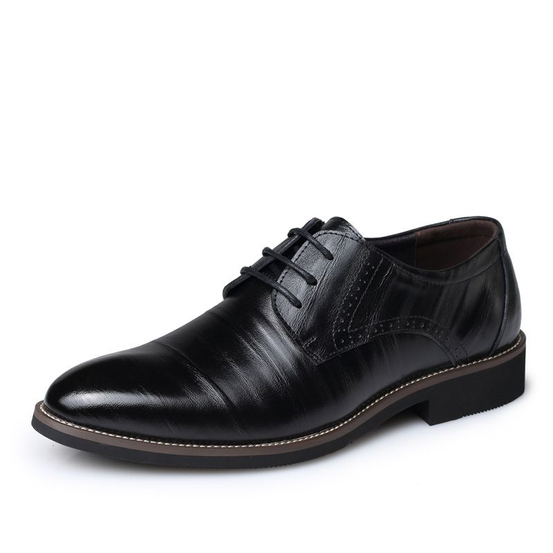 Suitable For All Seasons Genuine Leather Single Business Formal Wenzhou Men's Shoes Extra Large Size 46 47 48_voghion.com