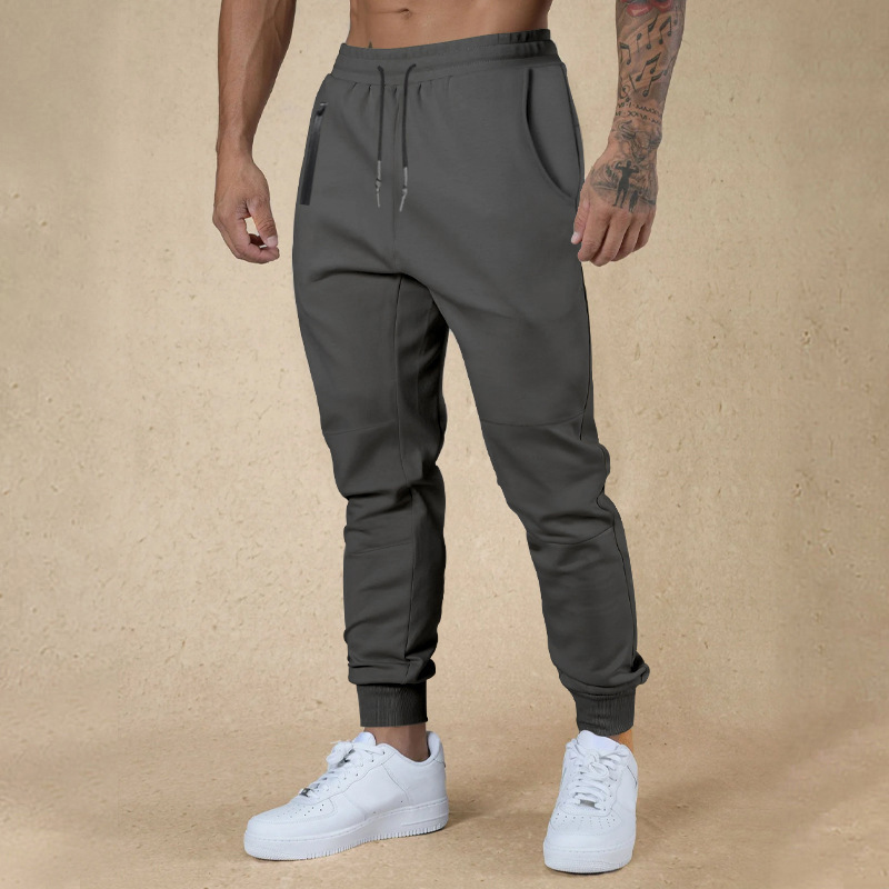 Leichte Jogginghose für Herren, atmungsaktiv, zum Wandern, Joggen, Laufen, Stretch, für Übungen und Workouts, mit Reißverschlusstasche_voghion.com