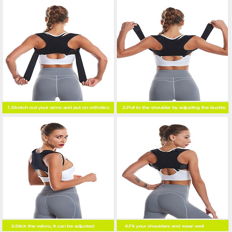 Corretor de postura ajustável, suporte médico para costas, corretor de suporte para ombros, prevenção de corcunda, cuidados de saúde para costas_voghion.com
