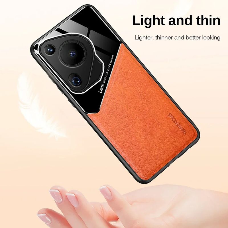 Ledertextur-Hülle für Huawei Pura 70 Ultra P70 P60 Pro-Abdeckung mit magnetischem Auto-Saughalter Coque Fundas Capa_voghion.com