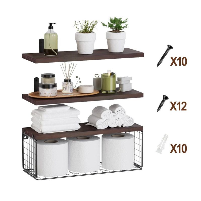 Shelves Mounted Over Shelves Floating Storage Ki 1 Basket 2 In Bedroom Shelves Living Bathroom Toilet Room Wall For Wooden With_voghion.com