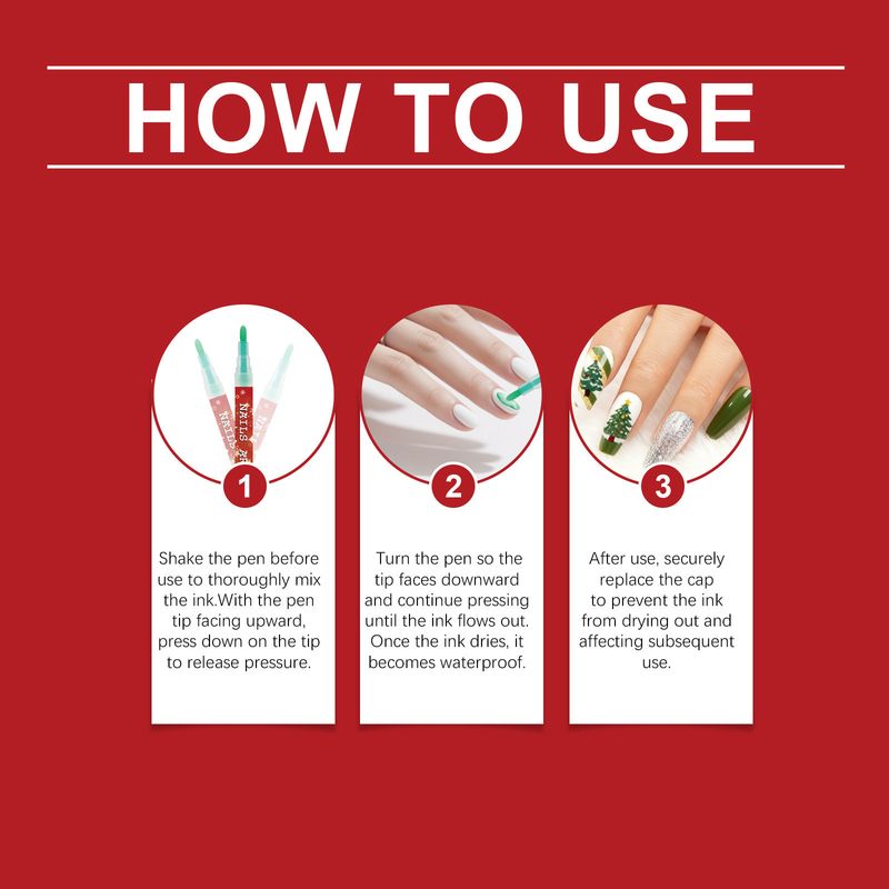Penna per nail art natalizia fai da te con effetto graffiti a lunga durata_voghion.com