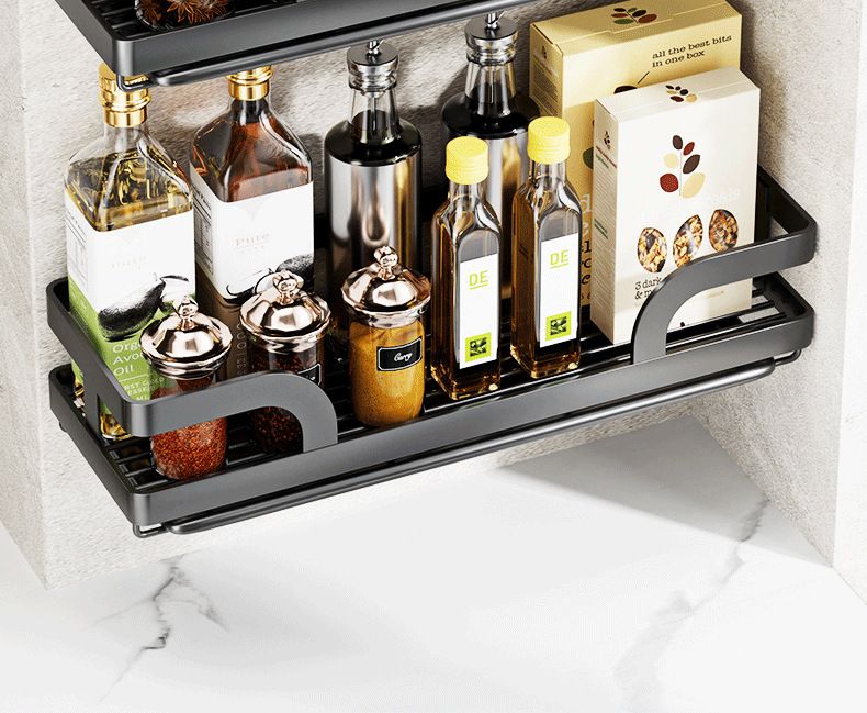 Estante de almacenamiento de cocina, estante de almacenamiento sin perforaciones, estante para condimentos montado en la pared, canasta de drenaje para el hogar, artefacto para fregadero_voghion.com