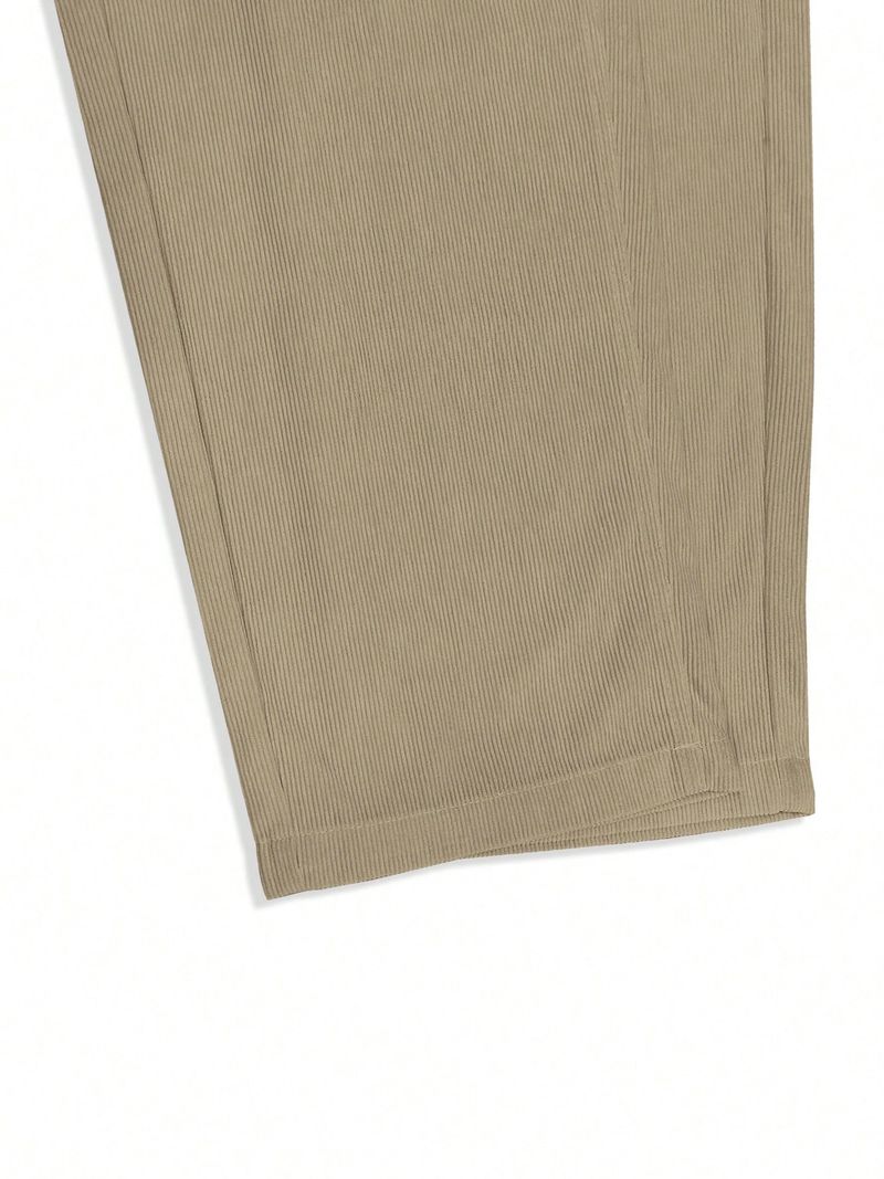 Men's Loose Fit High-Waisted Trousers – Casual Straight-Leg Pants With Drop Cuff (Black/Khaki/Light Grey) | Minimalist & Streetwear Style_voghion.com