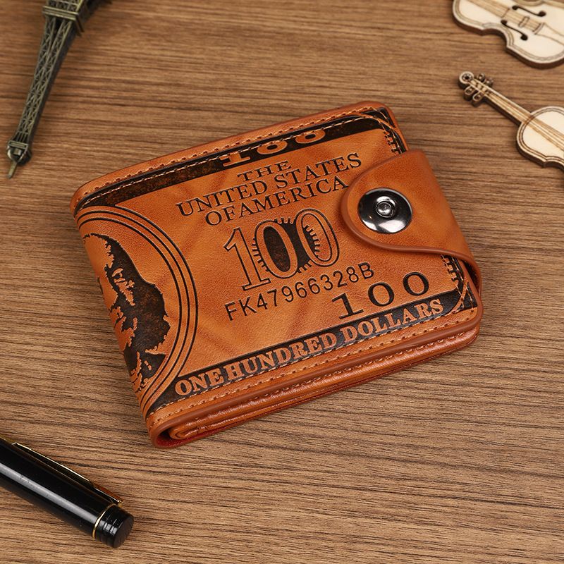 Luggage & Bags men's wallet with US dollar pattern, ultra light PU bag, multi function, retro, high end, multi card slot manufacturer_voghion.com