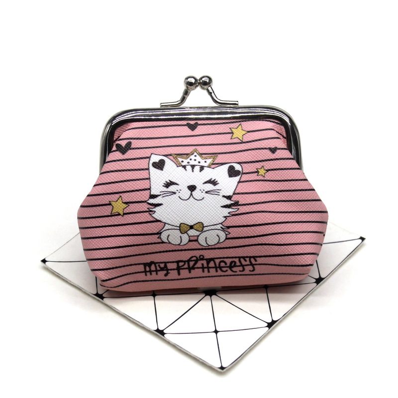 Kitten Printed Change Bag Cartoon Wallet Ladies Coin Bag Children's Handle Creative Bag_voghion.com
