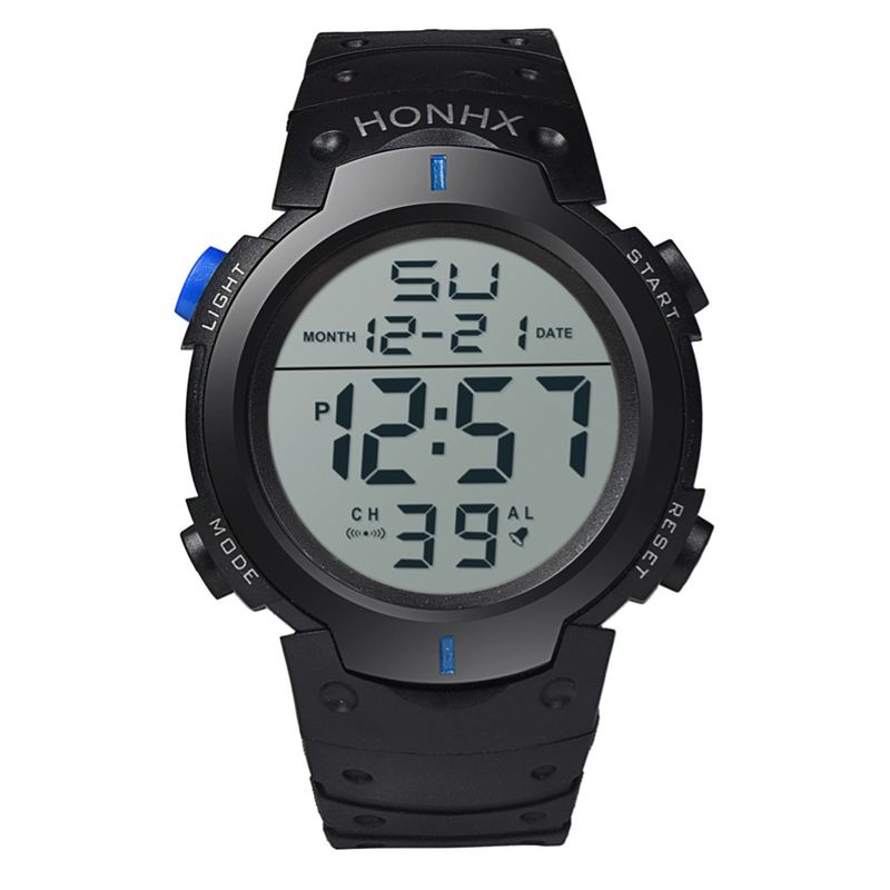 Yamaler HONHX Unisex regulowany pasek z podświetleniem, duża tarcza, sportowy cyfrowy zegarek na rękę_voghion.com