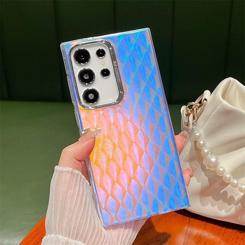 Custodia per telefono opaca con texture laser per Samsung Galaxy S25 S24 S23 FE Plus S22 Ultra A15 A25 A35 A55 A54 A34 A14 Cover posteriore rigida in PC_voghion.com