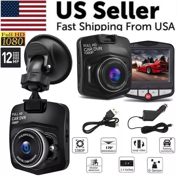 2.4'' Full HD 1080P Dash Cam Car DVR Front Or Rear Camera Night Vision G-sensor_voghion.com