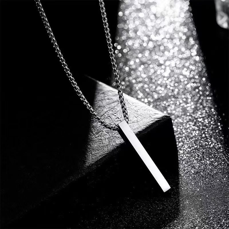 Simple one character three-dimensional pendant for men's hip-hop style ins, non fading titanium steel accessories,_voghion.com