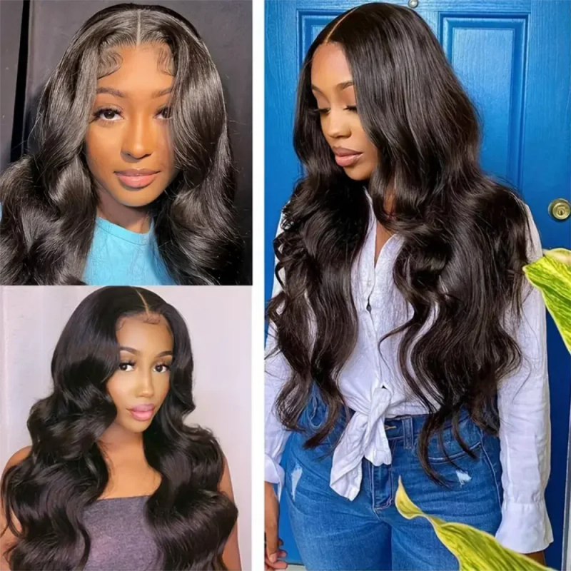V Part Full Machine Body Wave Human Hair Wigs Remy Hair Brazilian Natural Color Upgrade Wigs 180% Density_voghion.com