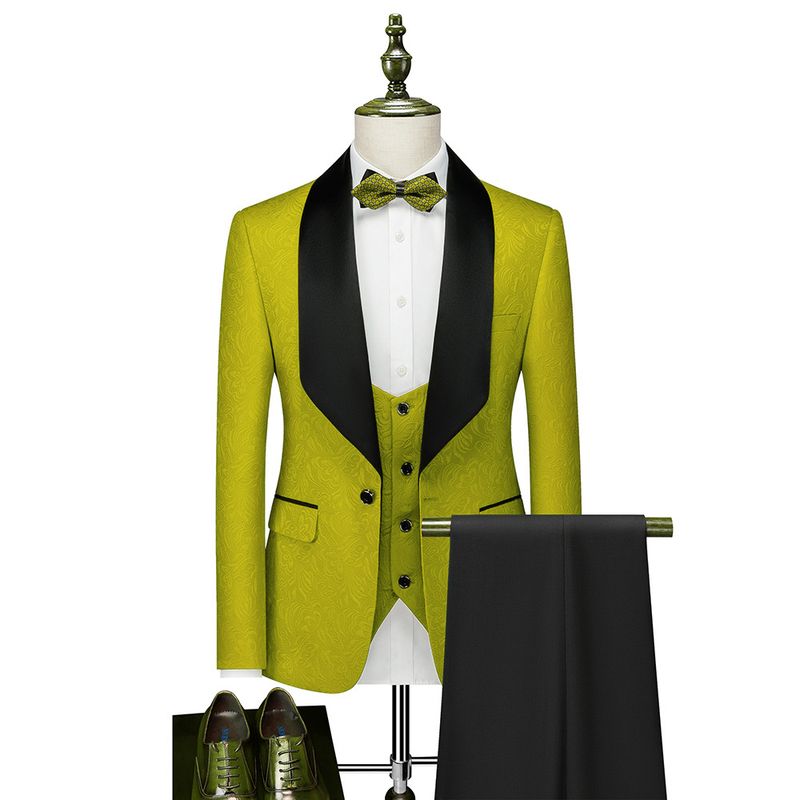 CT Men's New Business Casual Set For Wedding Groom Tuxedo Three-Piece Suit_voghion.com