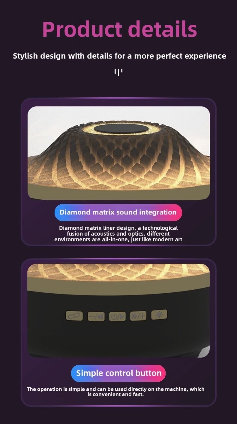 Subwoofer da tavolo Glazed 4a generazione Bluetooth Speaker GLASS Black Gold Collection Scheda altoparlante_voghion.com