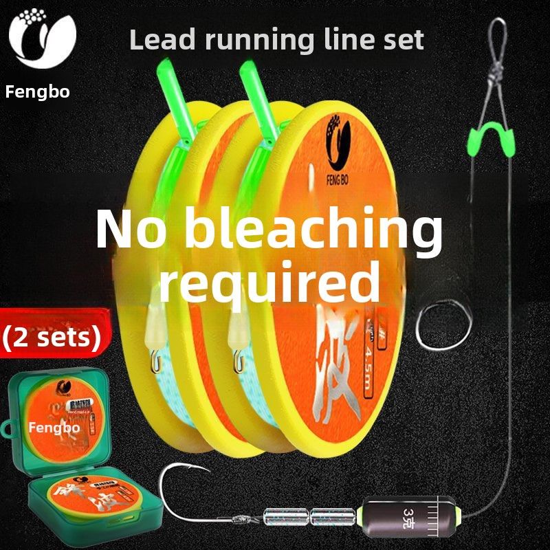 Klaar om te vissen met hangende hengel, loodlijn, afgewerkt product, geen aanpassing nodig, vishaak, voorgeknoopt lood, dubbel_voghion.com