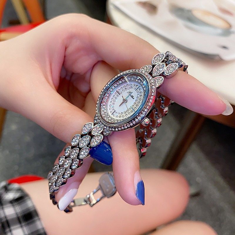 Scottie Oval 9205 Fashion Steel Band New Gaudí Women's Watch With Diamond Inlay Starry Sky_voghion.com