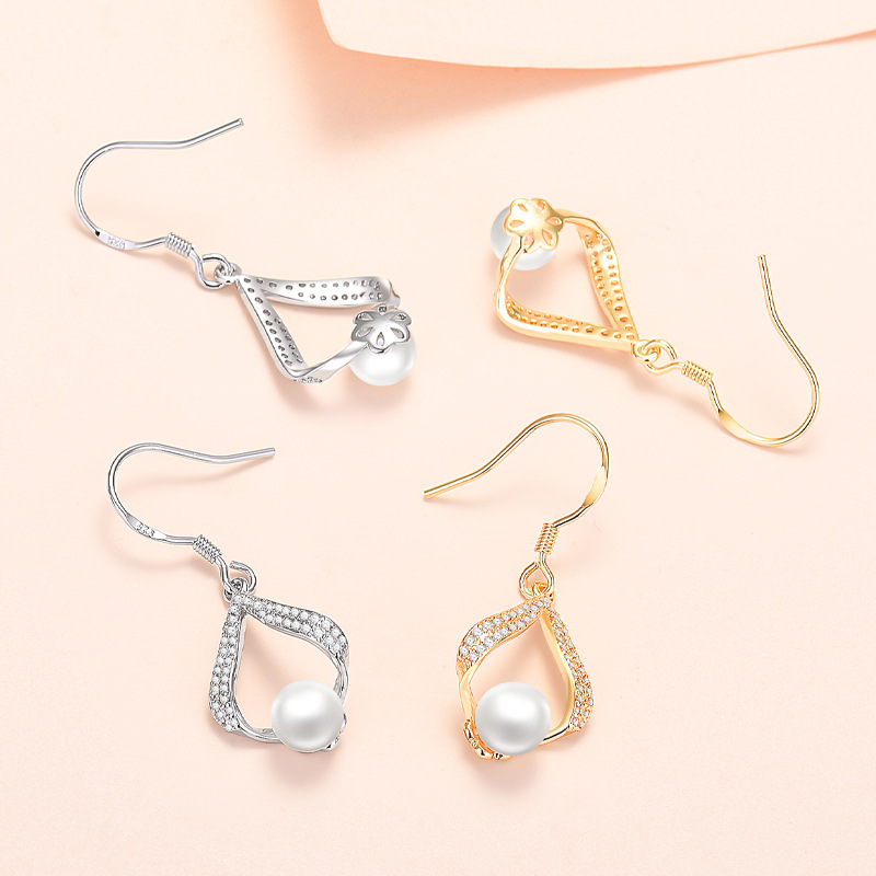 Sterling VENUS Sier Lnlaid Zircone Perla Gocce Ciondolo Cerchio Orecchini Donna Gioielli Regali Tutto_voghion.com