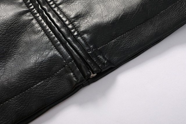 Miesten vintage moottoripyörätakki Muoti Uusi Biker-nahkatakki Miesten kirjonta Bomber-takki Talvifleece Pu-päällystakki_voghion.com