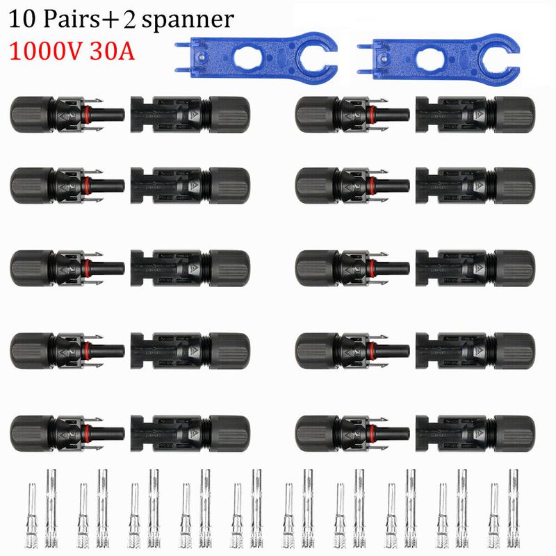 100/50/20/10/5 Pairs DC Solar Connector 1000V30A Panel Plug IP67 Waterproof Connectors Kit For PV/MC Cable 2.5/4/6mm2_voghion.com