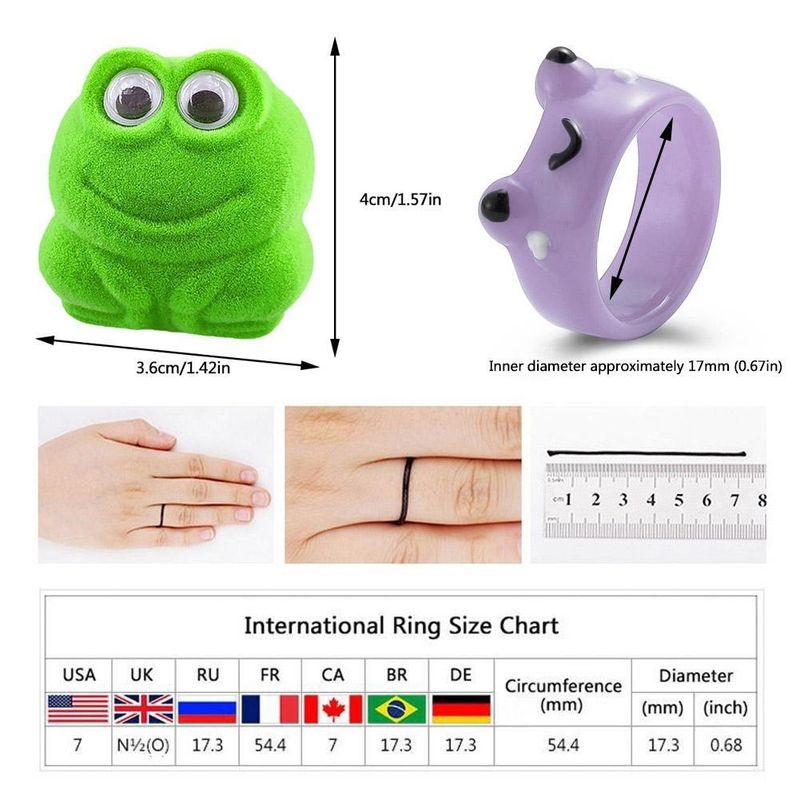 2025 Neuheiten Damen und Mädchen Grüner Froschring, Teenager-Schmuck mit Geschenkbox_voghion.com