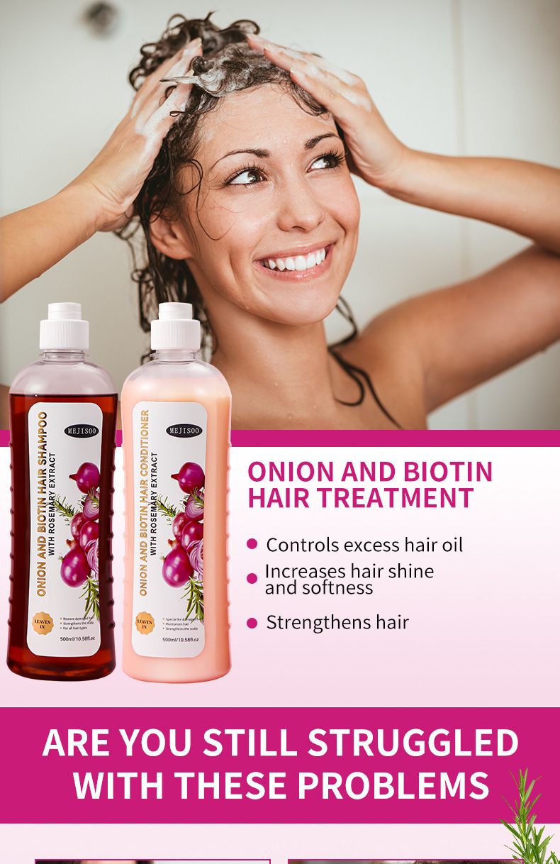 MEJISOO Zwiebel-Biotin- und Rosmarin-Shampoo 500 ml – Natürliches Haarwuchs-Shampoo für Frauen, sulfatfrei und feuchtigkeitsspendend mit Zwiebelextrakt, Rosmarinöl_voghion.com