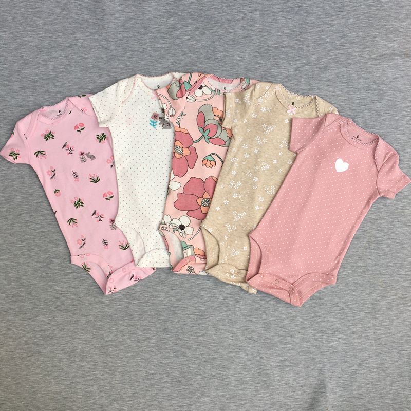 Summer Baby Jumpsuit Short Sleeve 5 Piece Set For Boys And Girls Baby Foreign Trade Export High End Ha Baofu Clothing Class A Cotton Sling_voghion.com