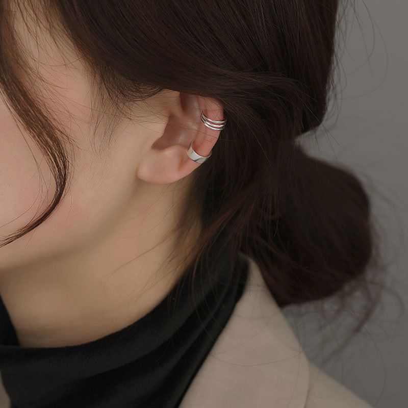 Clip senza piercing, polsino per orecchie femminile, personalità cool, stile semplice e minimalista, anello con fiocco_voghion.com