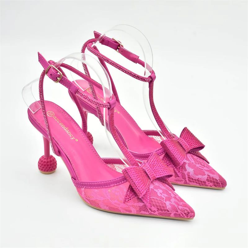 Vintage diamond set chunky sandals with dinner bag set Fashion design rhinestone evening bag_voghion.com