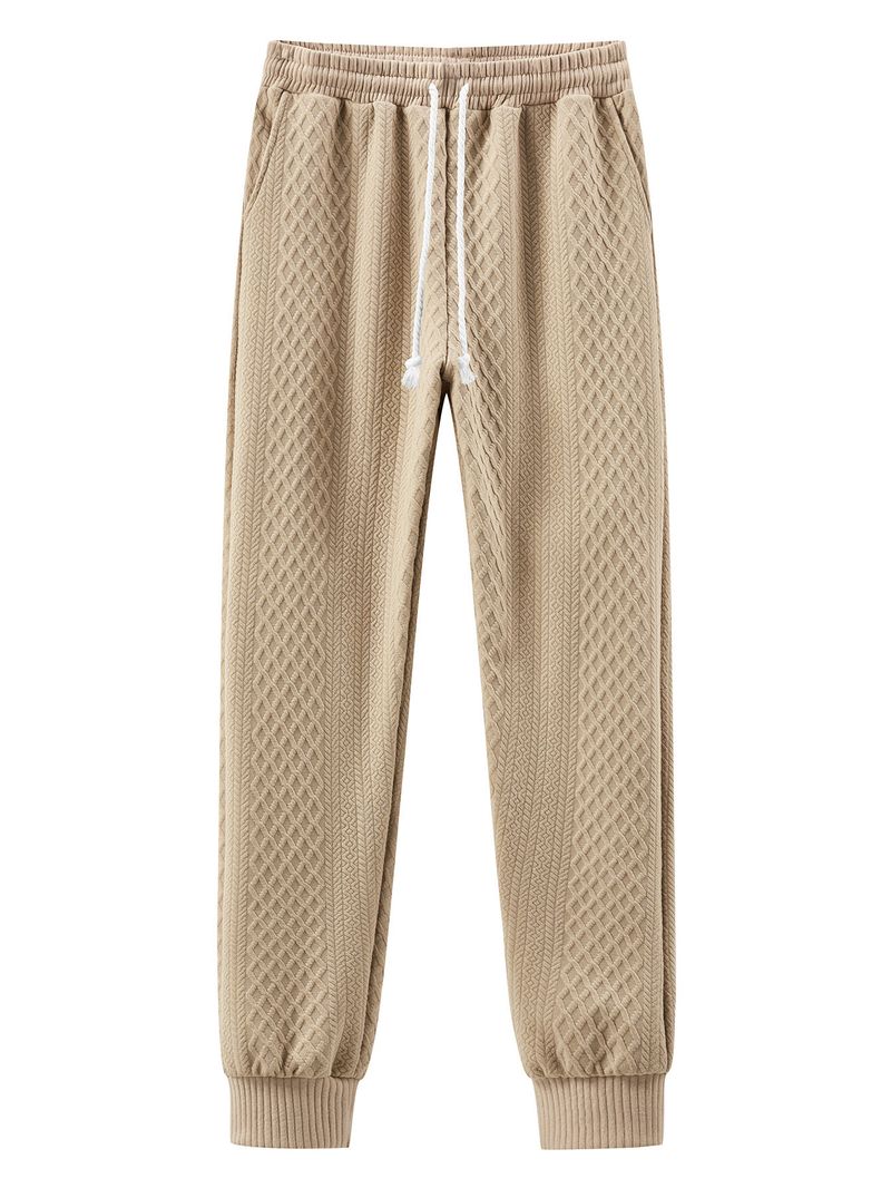 Herren Cord Jogger Pants mit elastischem Bündchen, lässige Slim Fit Hose für Frühling und Herbst, leichte bequeme Streetwear_voghion.com
