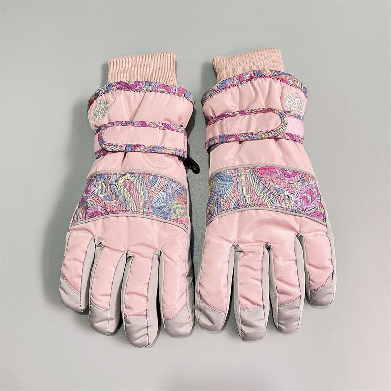 Gants de ski femme en hiver, en coton et velours, épaissis pour plus de chaleur, coupe-vent, imperméables, antidérapants, tactiles_voghion.com