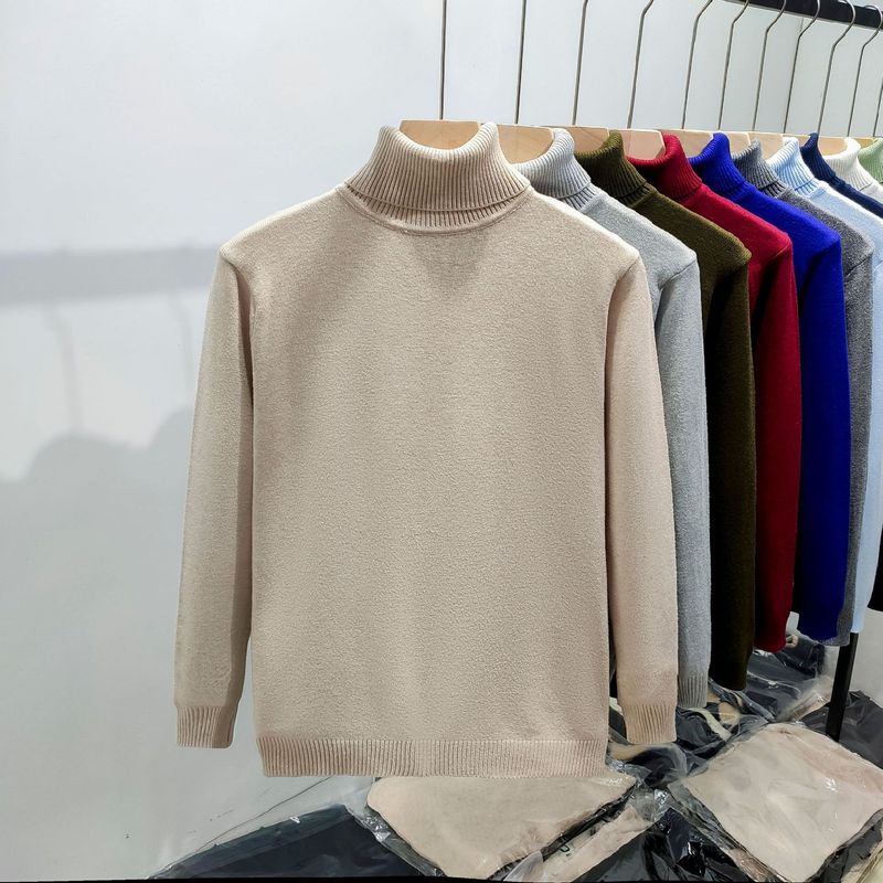 Men's Clothing Autumn And Winter Turtleneck Sweater Loose Warm Sweater Thick Bottoming Sweater_voghion.com