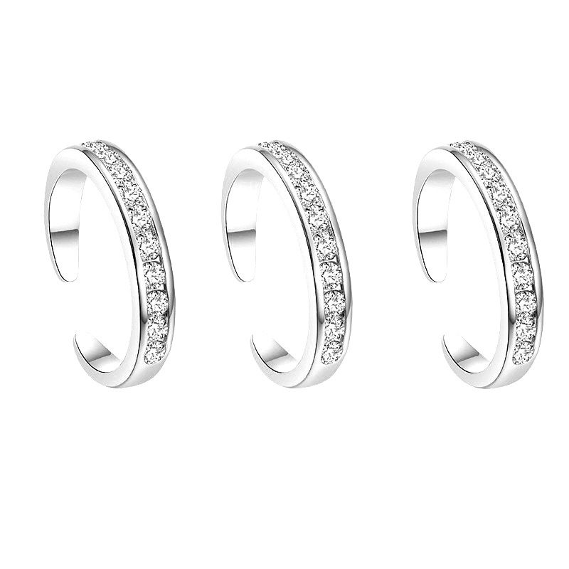 Anello con punta aperta alla moda e alla moda in argento puro da donna_voghion.com