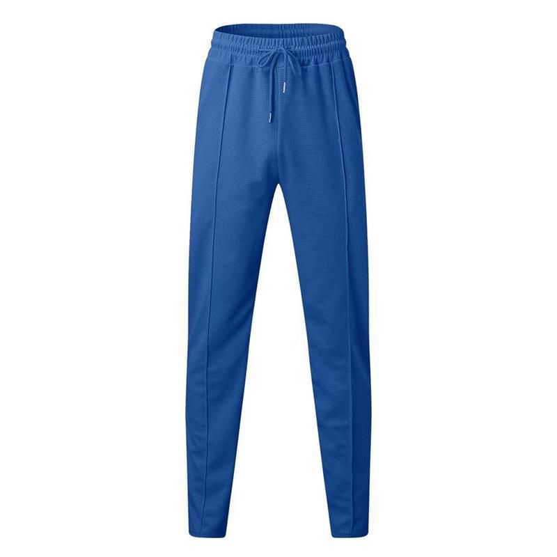 Outono e inverno novo terno casual, manga waffle calças compridas conjunto de duas peças, terno masculino_voghion.com