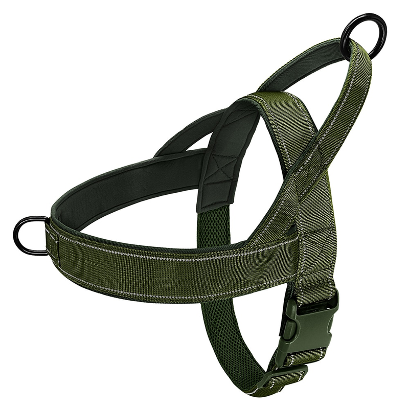 Arnês de treinamento refletivo de nylon durável sem puxar para animais de estimação com alça para cães pequenos, médios e grandes, pastor alemão_voghion.com
