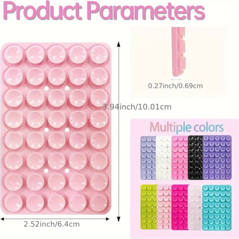 Square Double-sided Silicone Phone Suction Sucker Pad Bracket, Non-slip Suction Force, Silicone Mobile Phone Back Sticker Suction_voghion.com