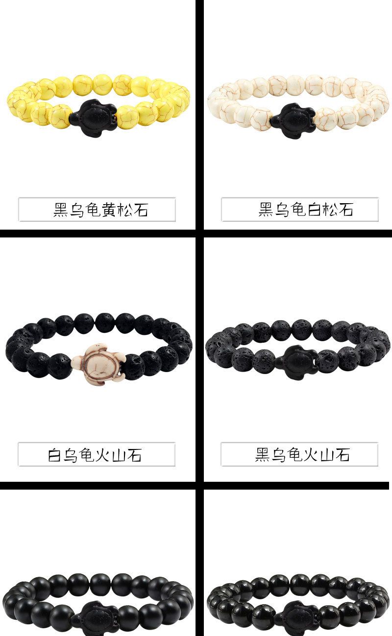 Europäisches und amerikanisches grenzüberschreitendes Perlenschildkrötenarmband für Herren im Hip-Hop-Nischen-Mode-Stil Armband für Herren schlichtes, trendiges Türkisarmband_voghion.com