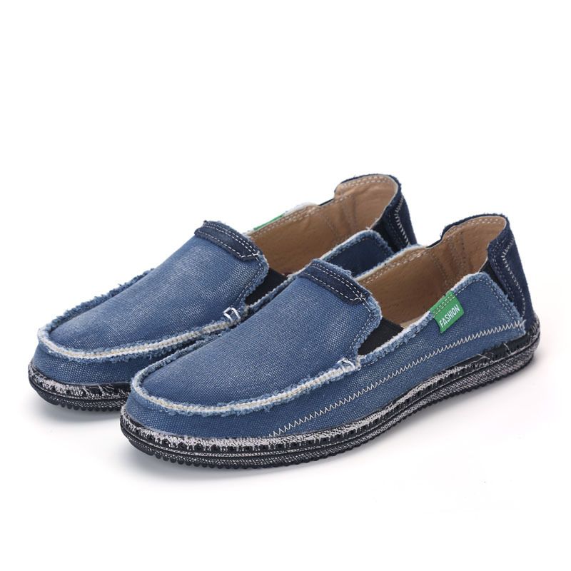 2025 New Old Beijing Cloth Casual Loafers, Rubber Soled Outdoor Canvas Shoes, Fashionable Black Bean Shoes For Men_voghion.com