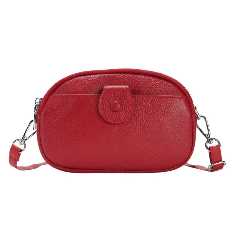 Borsa a tracolla semplice e leggera con tre manici, da donna, in vera pelle di vacchetta, con strato superiore, 2025_voghion.com