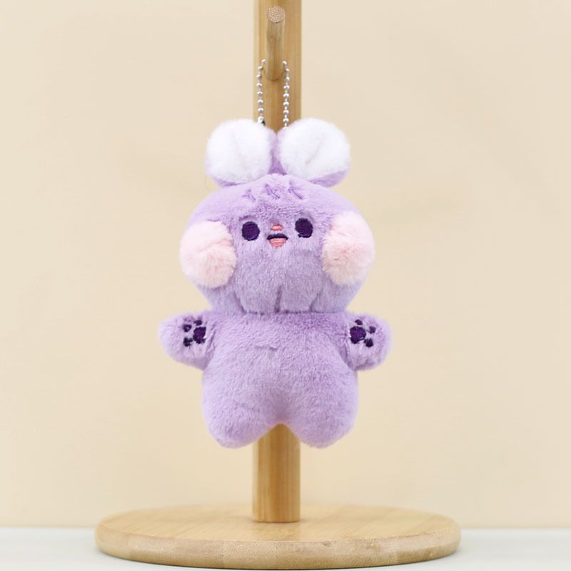 Fluffy Adorable Bunny Keychain Plush Toy Cute Mini Rabbit Bag Accessory Charm_voghion.com
