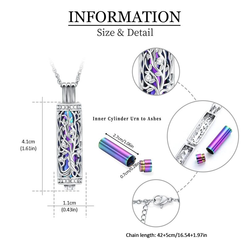 Ready Stock 1PC Feuerbestattung Schmuck Cyder Urne Halskette für Frauen Männer Andenken Memorial Mensch Haustier Asche Halter_voghion.com
