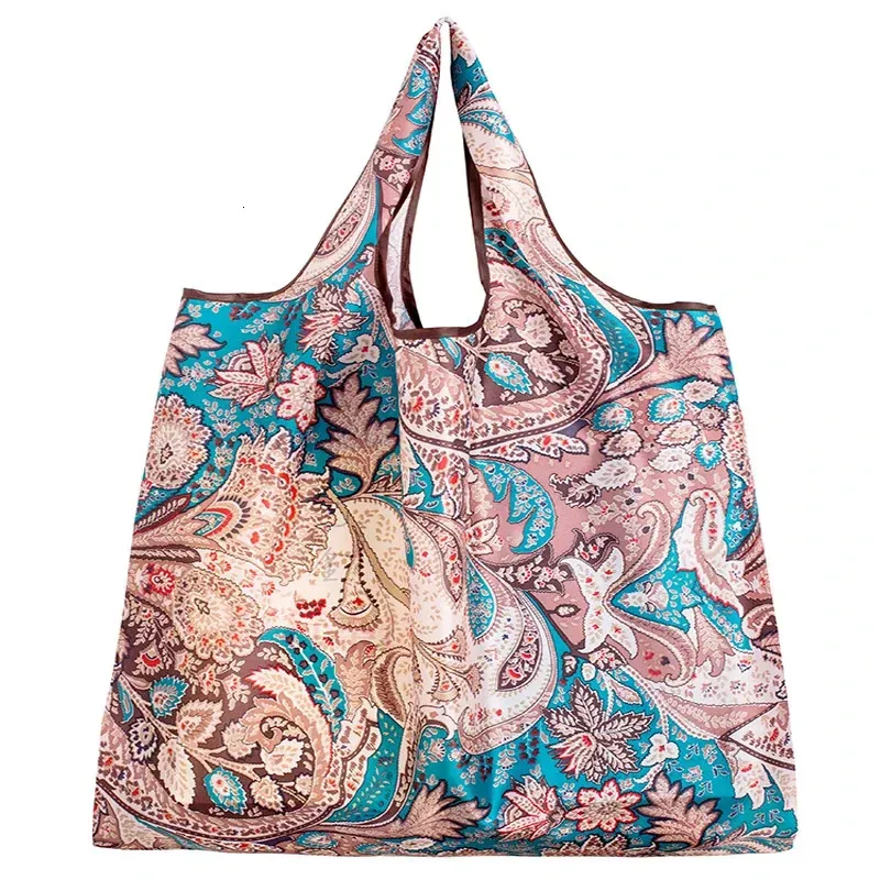 Large Ecofriendly Folding Shopping Bag Reusable Portable Shoulder Travel Grocery Fashionable Pocket Handbag 250314l_voghion.com