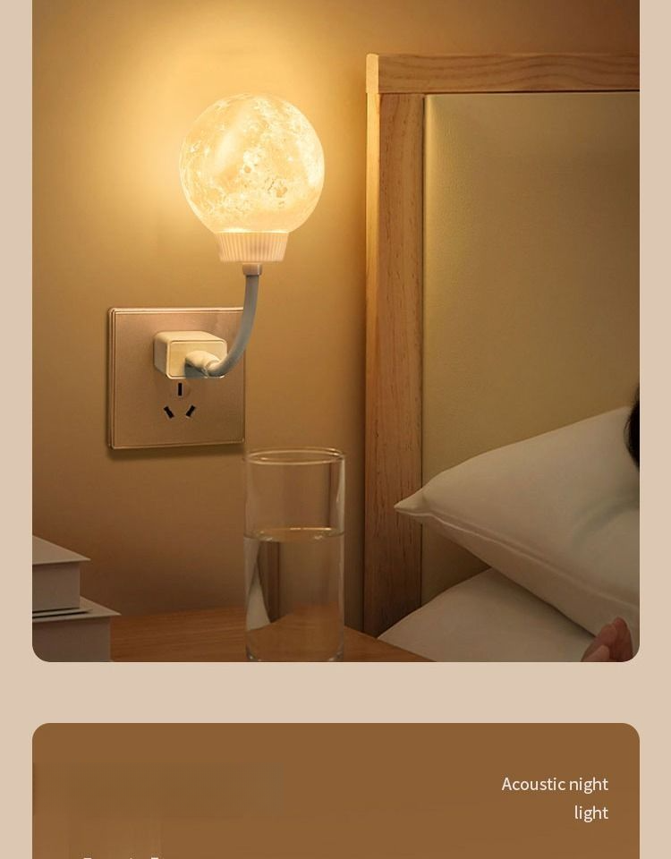 Intelligentes sprachgesteuertes Nachtlicht mit Augenschutz, Stillsteckdose, Schlafzimmer, Schlaf, USB-Raum, Internet, Promi-Mond_voghion.com