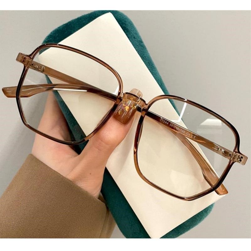 Occhiali da vista grandi quadrati alla moda, anti-luce blu, da donna, per computer, da gioco, classici, trasparenti_voghion.com